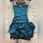 Midnight teal strapless ruffle dress sz S nwt Blue Photo 1
