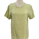 Flax ‎ Top Short Sleeve Blouse T-Shirt Linen Lime Green Size XS Photo 0