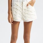 Farm Rio Crochet Detail Cotton Denim Shorts White Size 33 NWT Photo 1