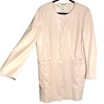 Calvin Klein NWT  Women’s Faux Leather Long Coat Pale Pink Size Large Photo 4
