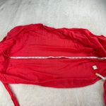 Lovestitch Kimono Top Womens S Red Floral Textured Flowy Tie Front Boho Beachy Photo 6