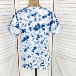 J.Crew Tie Dye Scoop Neck Pocket Tee Shirt Blue White Small Photo 3