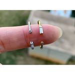 Boutique Dainty White Gold Filled Ring with Baguette‎ & Round Simulate, Adjustable Photo 5