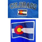 Gildan Vintage Colorado Hoodie Medium Blue Flag Kangaroo Pockets Unisex Snowboa… Photo 1