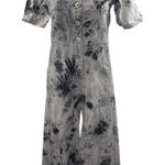 One Above Another Women's Gray Paint Splash Button Denim Overalls Jumpsuit Sz S Photo 0