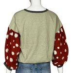 THML  Cream and Red Polka Dot Sleeve Sweatshirt Size XSMALL Photo 1