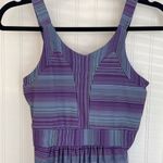 Tehama Athleisure Fit and Flare Mini Blue & Purple Stripes Tennis Preppy Dress S Photo 1