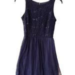 Speechless Party dress cut out sleeveless flare tulle sequins size Junior 5 Blue Photo 15
