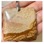 Sterling silver square picture jasper pendant necklace Photo 8