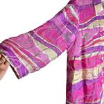 Allison Daley Sheer Abstract Blouse 11/2X Pink Purple Boho Chic Art Y2K Retro Photo 7