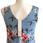 Three Pink Hearts Blue Floral Sleeveless Handkerchief Tunic Top Dress XS NEW Photo 5