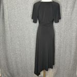 We Wore What Cutout Asymmetrical Black Stretch Flower Midi Dress Womens Size M Photo 6