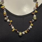 Multicolored Top Drilled Teadrop Genuine Pearl Necklace Green Photo 1