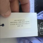 Top Drawer Steel Boned Black Satin Overbust Corset w Lavender trim & bow, 5XL🖤 Size 5X Photo 3