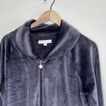 Eileen West Charcoal Gray Velvet Short Zip Robe Size S/M Sleepwear Photo 3