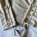 Body By Michelle  Gray Ribbed Long Sleeve Bodysuit with Gold-tone Buttons Photo 2