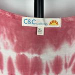 C&C California  Rose Pink Tie-Dye‎ Button Up Sleeveless Top Photo 3