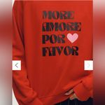 Maeve  Daniela Berkout More Amore Graphic Red Crewneck Sweatshirt XS Photo 3