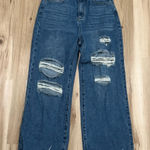 Cider  Wide Leg Distressed Raw Hem Jeans Women’s Medium Photo 0