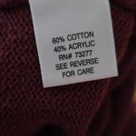 Elle  Burgundy Low Vneck Pointelle Sweater Dress Size Small Photo 3