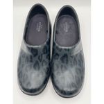 Crocs  Shoes Women 5 Black Gray Leopard Neria Pro II LiteRide Work Clogs Non Slip Photo 5