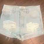 One Teaspoon Outlaw Distressed Light Wash Blue Jean Shorts EUC Photo 0