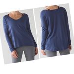 Lululemon  Flip Your Dog Long Sleeve Tee Shirt Heathered Hero Blue small Photo 1
