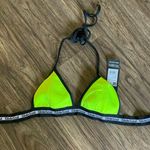 GlideSoul NWT Neon Yellow and Black Triangle Bikini Top Size Medium Photo 0