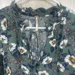 Free People  Magic Mystery Tunic Dress Size S Green Moody Floral Boho Bell Sleeve Photo 11