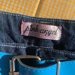 Vintage Pink Angel Dark Blue Jean Shorts with Star Belt Size 12 Photo 1