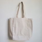 eBay Logo Branded Beige Canvas Cotton Tote Bag Reusable Shopping 11"x13" NWT Photo 3