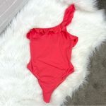 United Colors Of Benetton  Bright Pink Ruffle One Shoulder One Piece Swimsuit XS Photo 2