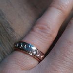 Moon And Star Vermeil Rose Gold over Sterling Silver Spinner Ring (Size 5) Photo 1
