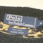 Ralph Lauren Polo  Size XL Black Cream 100% Wool Knit Moose Sweater Crewneck Photo 4