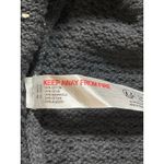 Free People Hailee Black Waffle Knit Henley Long Sleeve Oversized Sweater Top L Photo 3