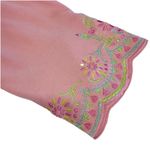 Quacker Factory  Pink Floral Embroidered Rhinestone 3/4 Sleeve Knit Top MEDIUM Photo 5