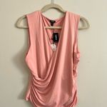 EXPRESS NWT Body Contour Silky Wrap Tank Top Shell Coral Peach Sz L Photo 5