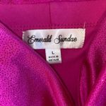 Emerald Sundae NEW! Ruched Body-con Women’s Hot Pink Sparkly Dress Size L Photo 3