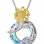 Exquisite fashion Sunflower Pendant Necklace for Women Silver Photo 0