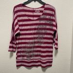 Mudd Y2K Marron Striped 3/4 Sleeve Dolman Top Photo 1