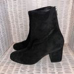Free People  Cecile Black Suede Leather Block Heel Ankle Boots Booties‎ Sz 39 8.5 Photo 1