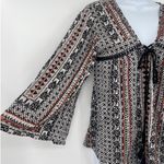 Angie  Y2K Boho Top Sz S Geometric Babydoll Festival Tassel Peasant Fairy Grunge Photo 3