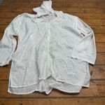 La Femme  White Embroidered Button Up Tunic Top Hooded Boho Festival Size L Photo 0