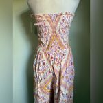 SO Floral Strapless Jumpsuit - purple‎ orange  boho cottagecore Y2K Flowy xl fall Photo 2