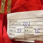 Women’s Red Short Homecoming Dress Corset Back Sparkly Gold Detail Size 8 NWT Red Photo 6