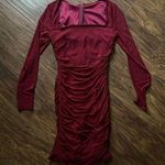 SHEIN bodycon cinched dress w/ mesh sleeves Red Size M Photo 0