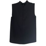 Vince  Black Sleeveless Mixed Rib Sleeveless Mock Turtleneck Top Size XXS Photo 4