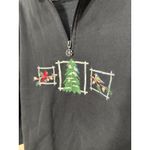 Breckenridge  Black Embroidered Christmas Quarter Zip Sweatshirt 1X Photo 3
