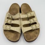 Birkenstock Betula Arizona Women Gold Snakeskin Sandal Slide Size 41 US L 10 Photo 2