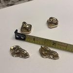 Trifari Lot Of 2 Gold Tone Clip On Costume Earrings Signed 1  1 Avon Photo 1